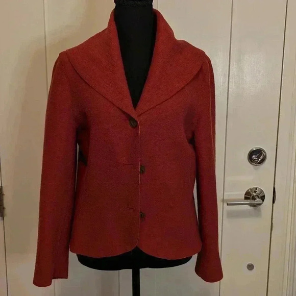 Beyond Threads Rust Orange Jacket, Alpaca Wool Blend, Size M - Picture 1 of 7